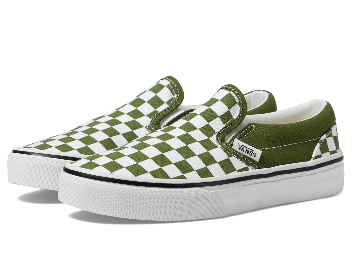 Vans Men's Kid Classic Slip-On (Little Kid), Color Theory Checkerboard Pesto, 11 Medium