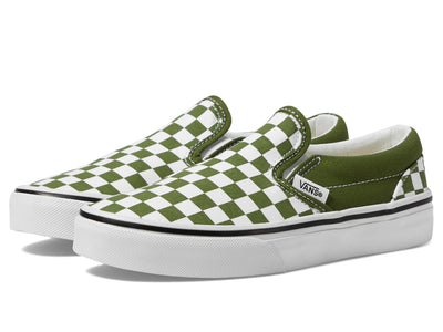 Vans Men's Kid Classic Slip-On (Little Kid), Color Theory Checkerboard Pesto, 11 Medium