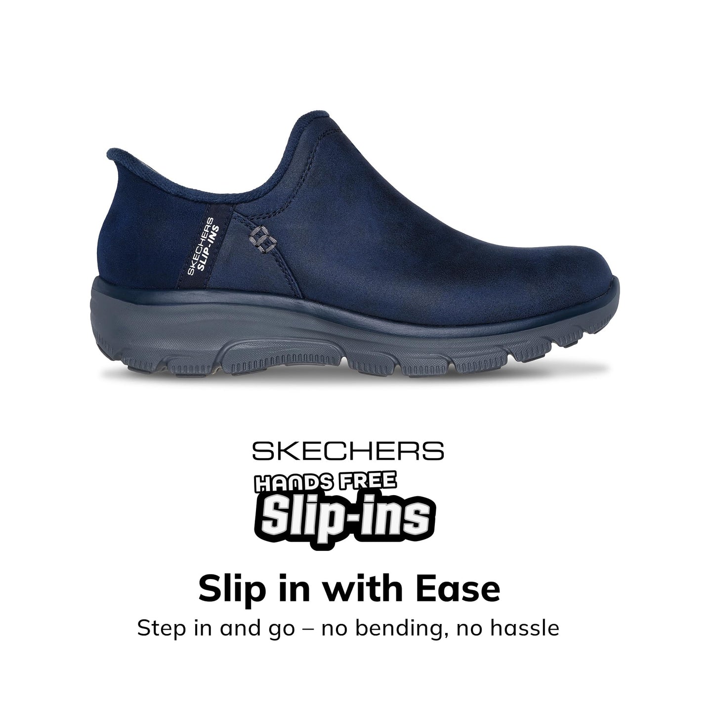 Skechers Women's Easy Going-Modern Hour-Hands Free Slip-Ins Ankle Boot, Navy, 9.5