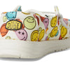 HEYDUDE Kids Wendy Smiley (Toddler) - Loafers for Kids - Canvas Upper - Cotton Lining - Rubber Outsole White 7 Toddler M