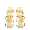 SCHUTZ Women's Aimee Mid Block Sandal, Ouro Claro, 7