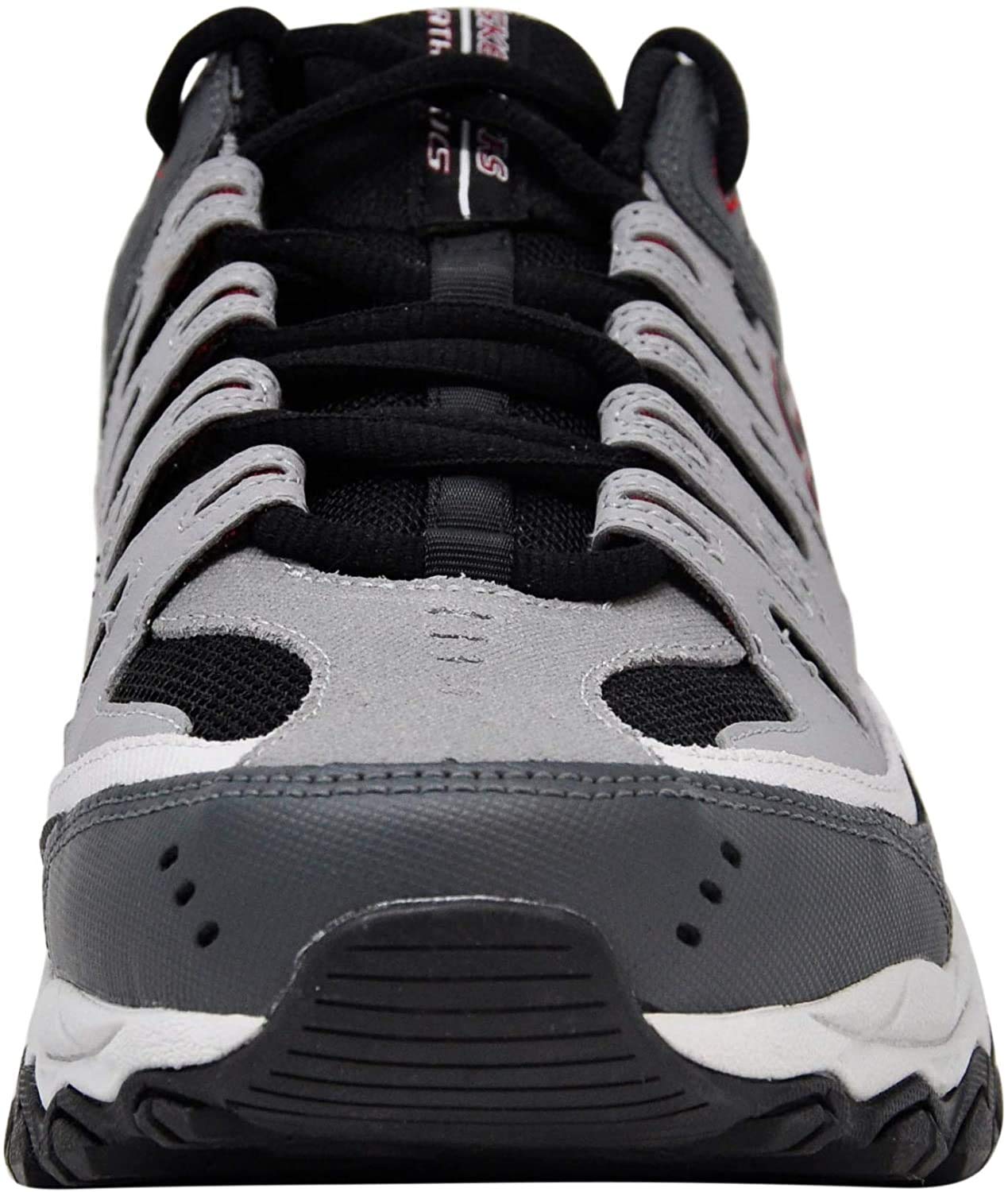 Skechers Men's Afterburn Memory Fit Lace-up Sneaker, Charcoal/Red, 13 M US