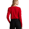 Lauren Ralph Lauren Cotton-Blend Puff-Sleeve Sweater Martin Red XL