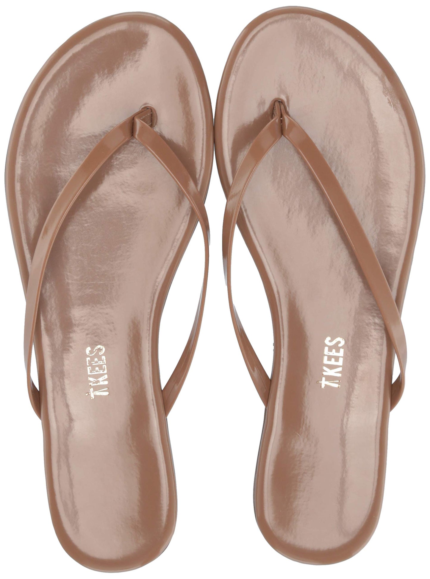 TKEES Foundation Gloss - Flats for Women - Cowhide Leather Upper - Cushioned Leather Footbed - Rubber Outsole Beach Bum 6 B - Medium
