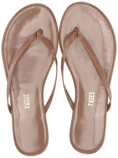 TKEES Foundation Gloss - Flats for Women - Cowhide Leather Upper - Cushioned Leather Footbed - Rubber Outsole Beach Bum 6 B - Medium