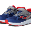 Saucony Cohesion 14 Alternative Closure Running Shoe, NAVY/RED, 5 Wide US Unisex Big_Kid