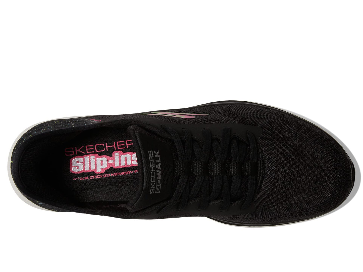 Skechers Go Walk 6 Vivid Idea Hands Free Slip-Ins Black/Multi 9 B (M)