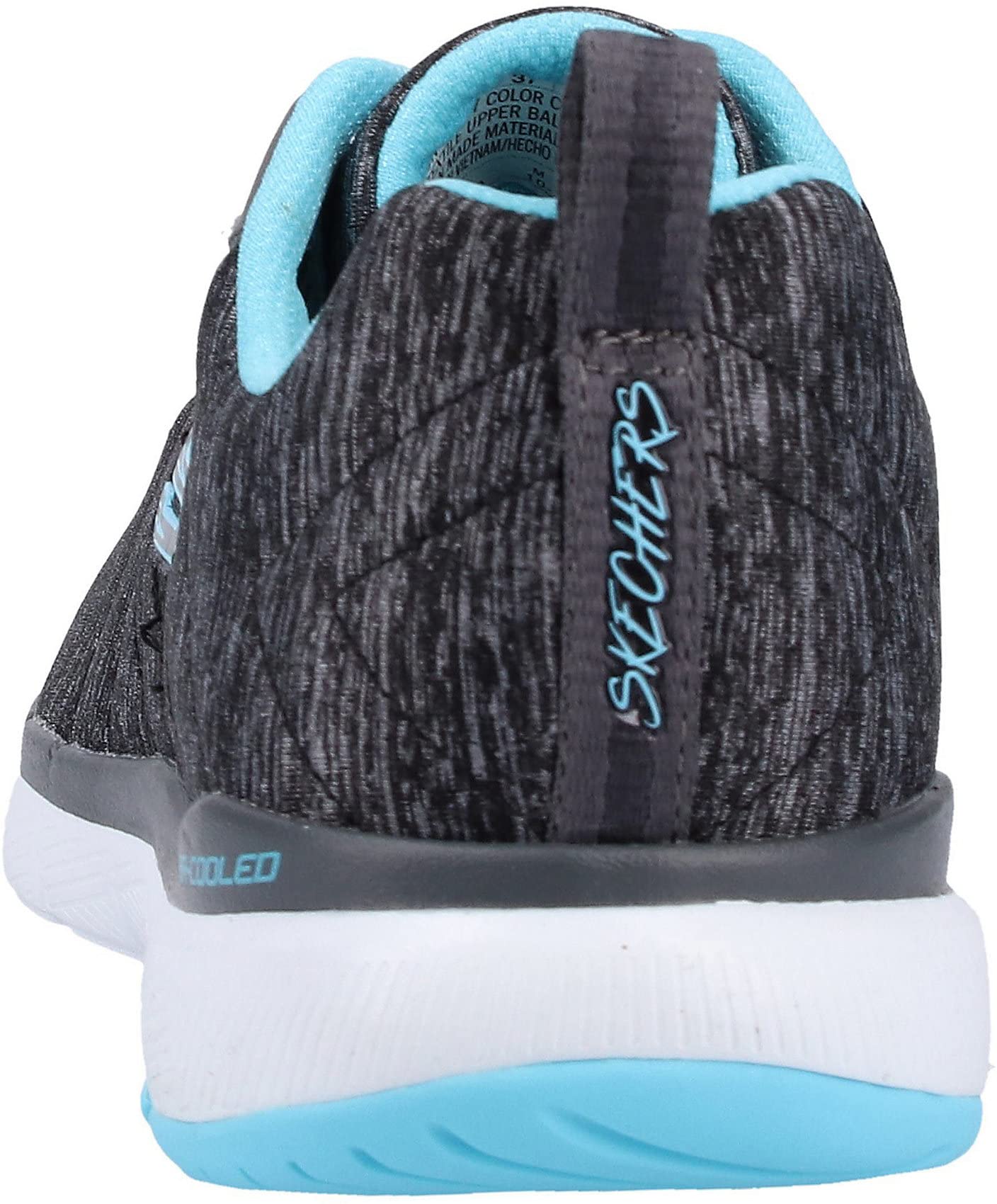 Skechers Women's Flex Appeal 3.0, Black/Light Blue, 8.5