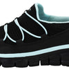 Skechers Sport Women's Loving Life Memory Foam Fashion Sneaker, Black/Turquoise, 10 M US