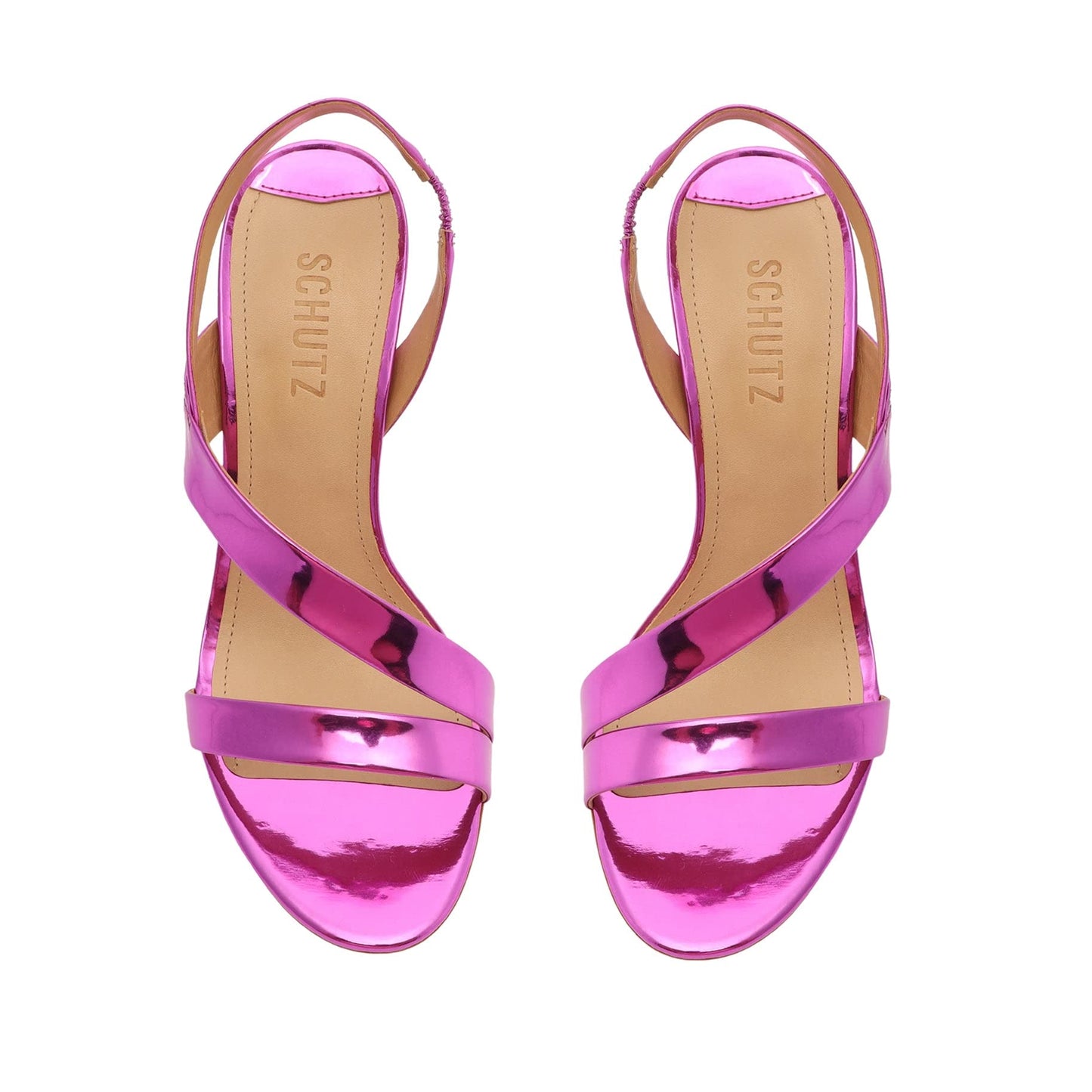 SCHUTZ Womens Kelly Leather Slingback Heels Pink 8 Medium (B,M)