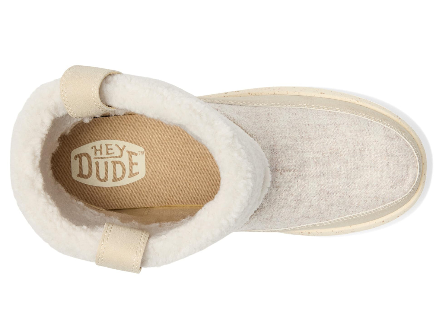 HEYDUDE Women's Camden Cuff Wool Cozy Tan 8 Medium