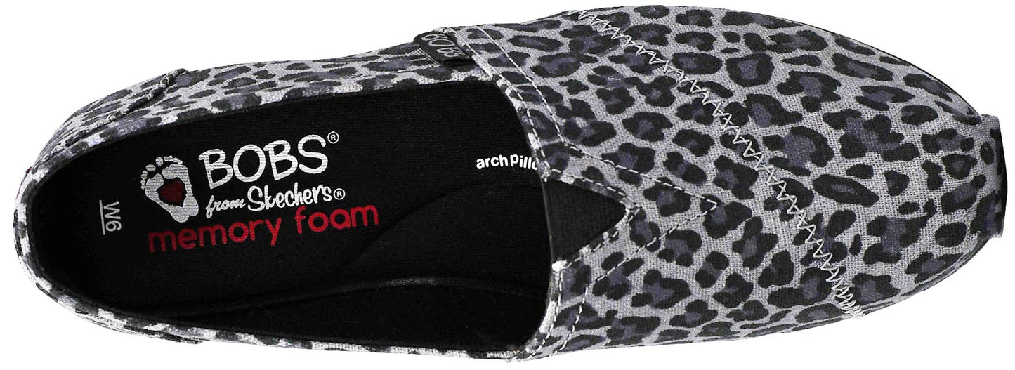 Skechers BOBS Women's Plush-Hot Spotted Black/Charcoal Slip-On 6 M US