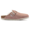 Birkenstock Boston Vegan Birkibuc Clogs Pink Clay