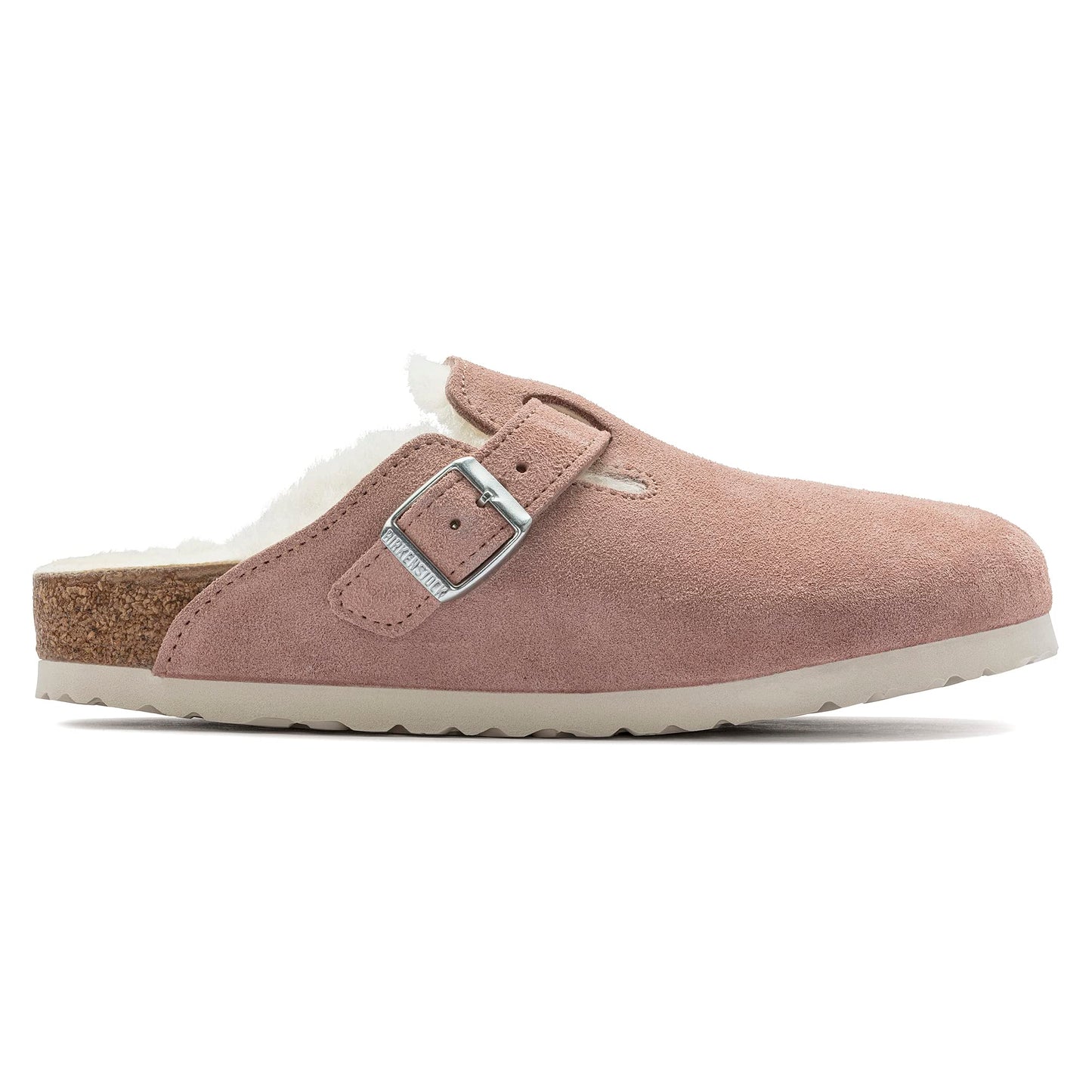Birkenstock Boston Vegan Birkibuc Clogs Pink Clay