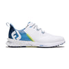 FootJoy Men's FJ Fuel Previous Season Style Golf Shoe, White/Blue/Green, 10 Wide