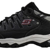 Skechers Men's Afterburn M. Fit Fashion Sneakers – Leather Upper, Memory Foam Insole, Rubber Outsole, Charcoal/Black, 14 X-Wide