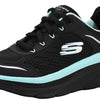 Skechers Women's D'lux Walker-Infinite Motion Sneaker, Black Aqua, 6.5 UK