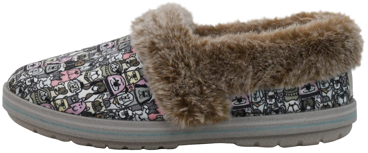 Skechers Women's Bobs Too Cozy- Snuggle Rovers Slipper Taupe/Multi 11