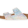 Birkenstock Girl's Arizona Veg Flashy (Toddler/Little Kid/Big Kid) Hologram Silver Microfiber EU 27 (US 9-9.5 Toddler) Narrow