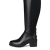 Cole Haan Women's Gema Tall Lug Boot Extended Calf Equestrian, Black Leather, 9.5