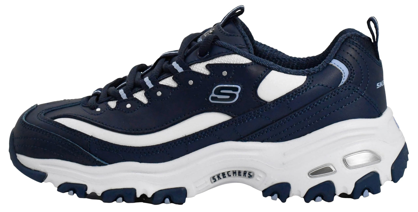 Skechers Women's D`Lites- Fresh Start Shoes, Navy, 7.5 M