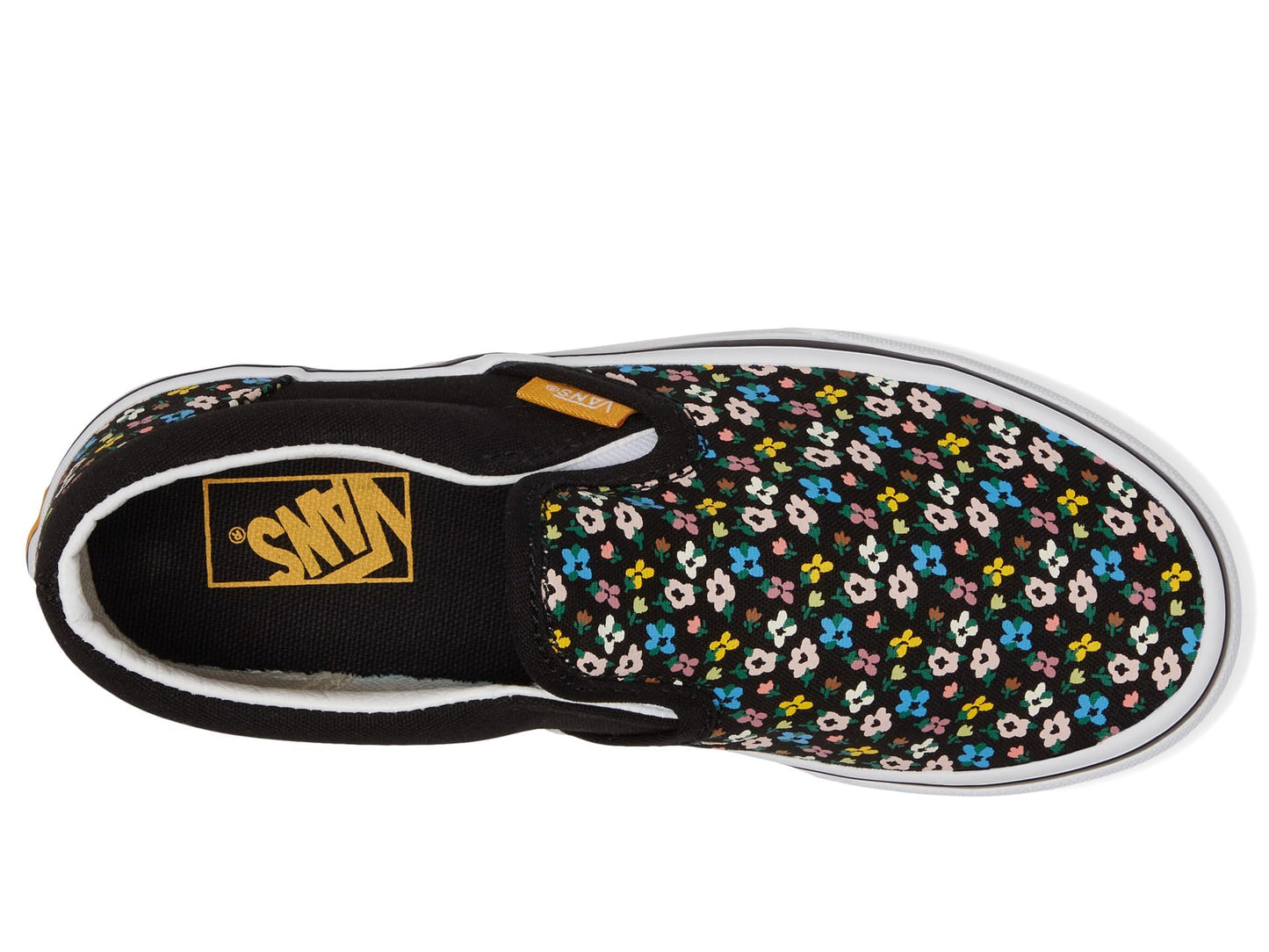 Vans Women's Kid Classic Slip-On (Little Kid), Ditsy Floral Black/Multi, 10.5 Medium
