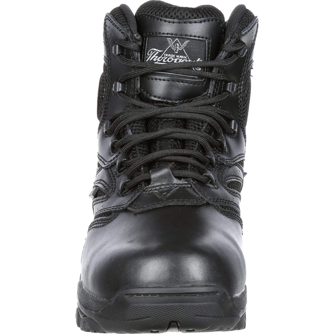 Thorogood 804-6190 Men's Deuce Series 6'' Waterproof Tactical Side-Zip Composite Safety Toe Shoe, Black - 6 W