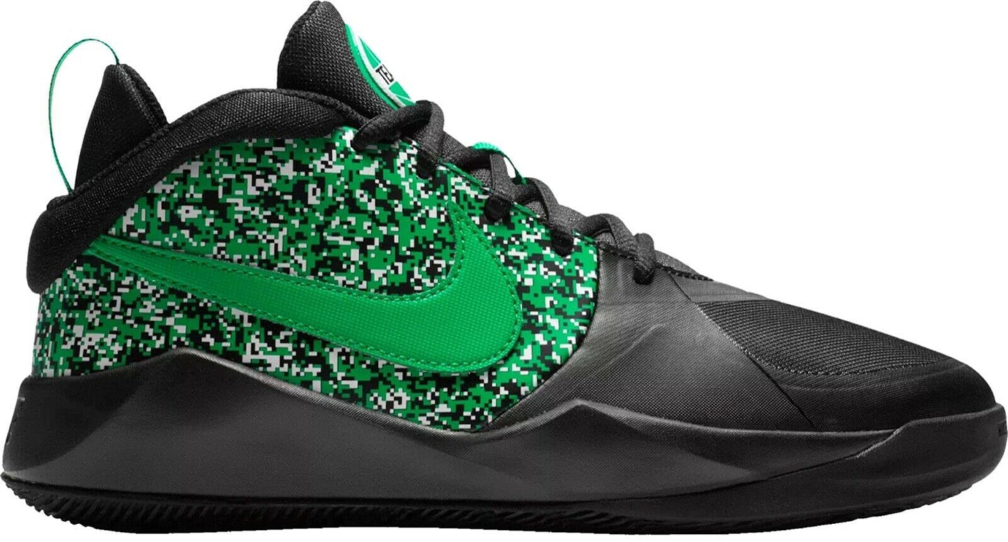 Nike Team Hustle D 9 DIGI (GS) Kids Sneaker DC1992 001 Size 4.5 Youth Black/Green