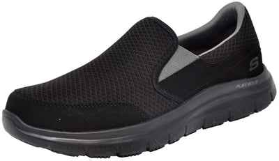 Skechers Men's Skechers Men's Flex Advantage Slip Resistant Sr Mcallen Slip on Work Shoe, Black/Charcoal, 8
