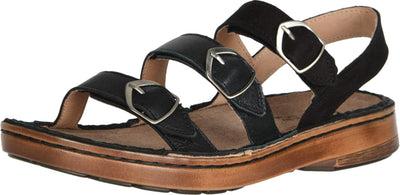 NAOT Footwear Women's Lamego Sandal Soft Black Lthr Combo 5 W US