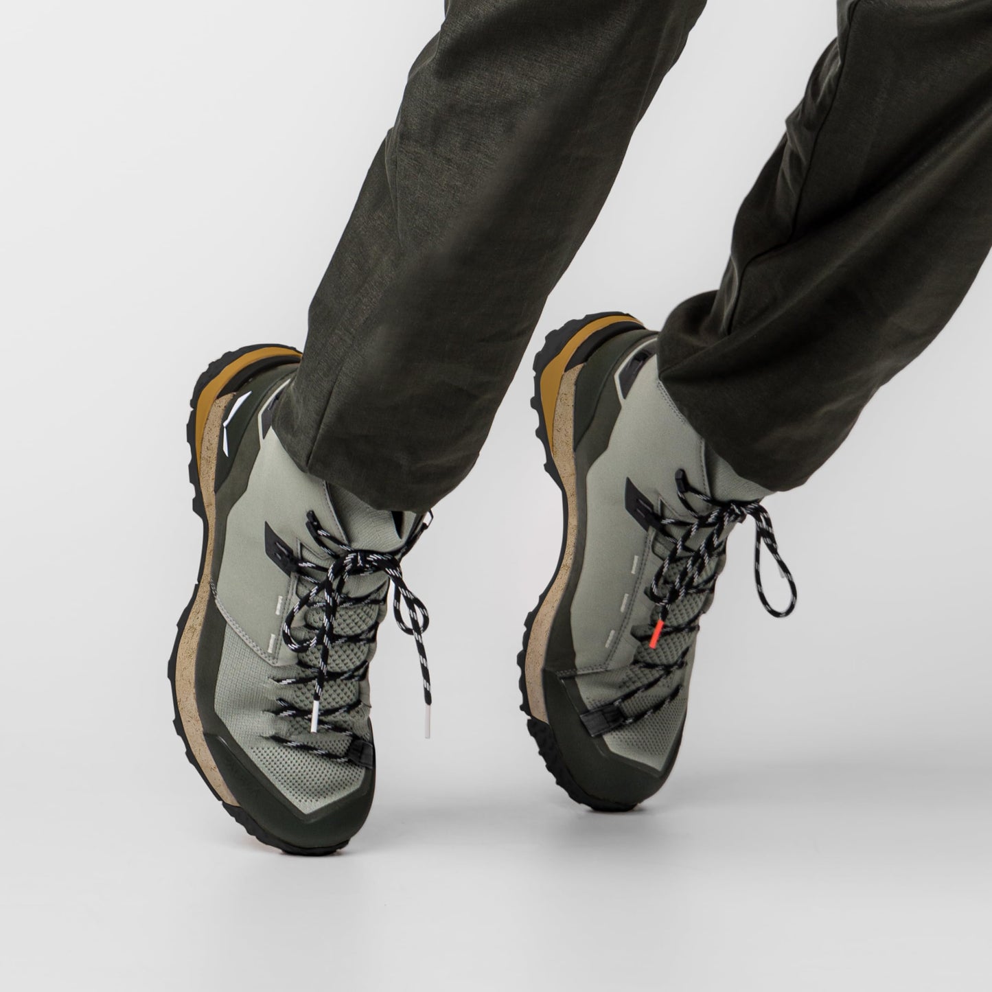 Salewa Men's Puez Knit Mid Powertex Waterproof Trail Boot for Hiking & Trekking - Shadow/Dark Olive - 7.5