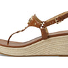MICHAEL Michael Kors Casey Wedges for Women - Leather Upper - Synthetic Lining Insole and Outsole - Round Toe Luggage 7 M