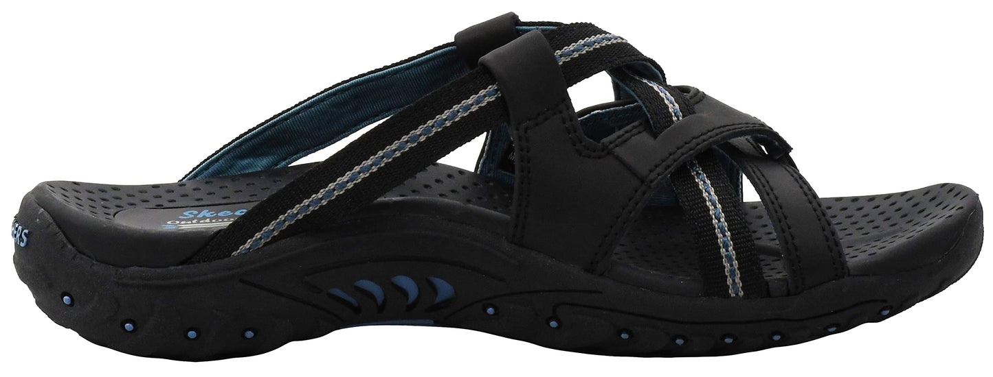 Skechers Women's Reggae-Soundstage Thong Sandal,Black,8 M US