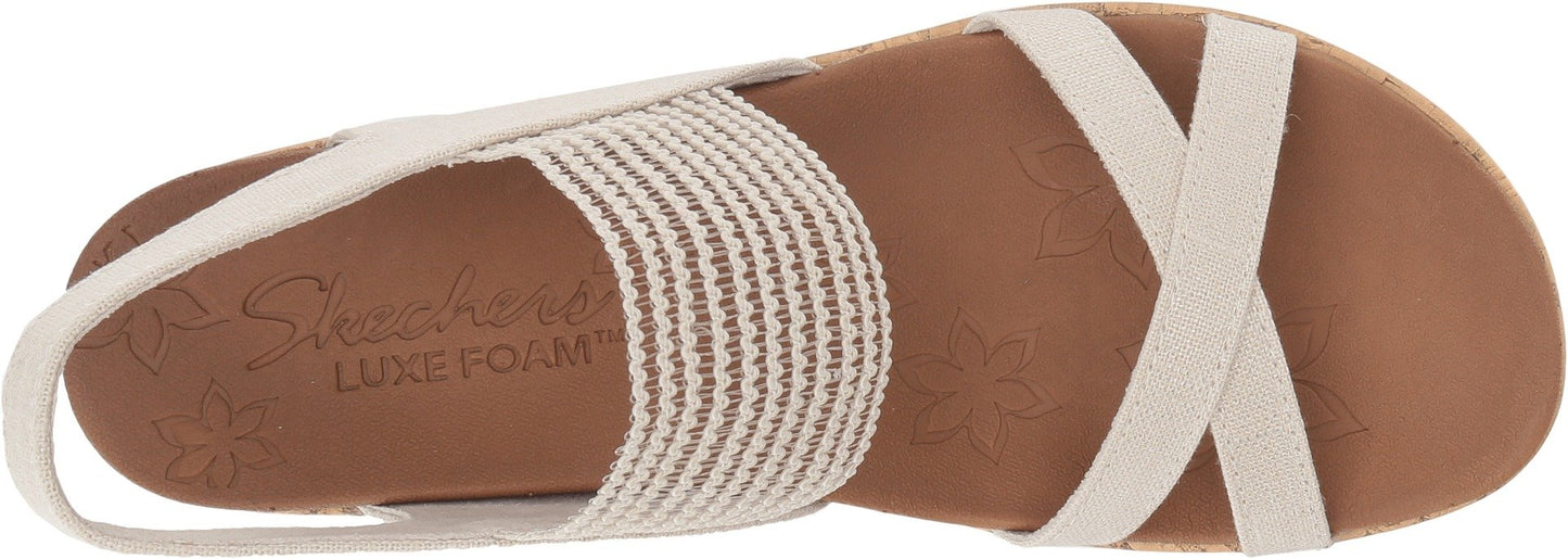 Skechers womens Beverlee - High Tea Wedge Sandal , natural , 12 M US