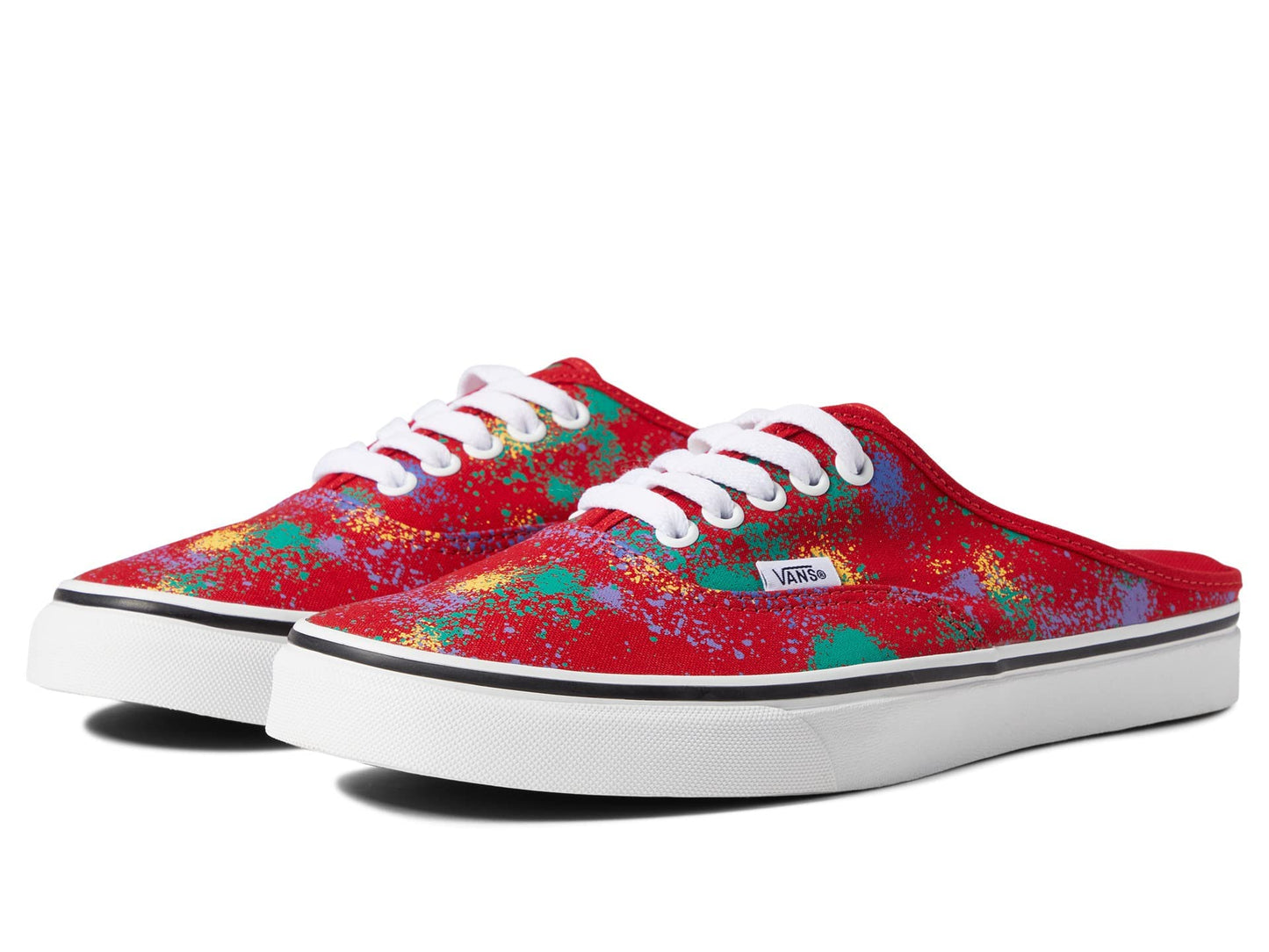 Vans Authentic Mule (Overspray) Racing Red/True White Men's 7, Women's 8.5 Medium