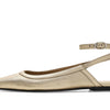 Free People Womens Jules Point Flat, Gold, 8 Medium