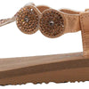 Skechers Women's Meditation-Stars And Sparkle Thong Sandal Rose Gold 6 Wide