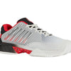 K-Swiss Men's Hypercourt Express 2 HB Tennis Shoe, Bright White/Stretch Limo/High Risk Red, 14 M