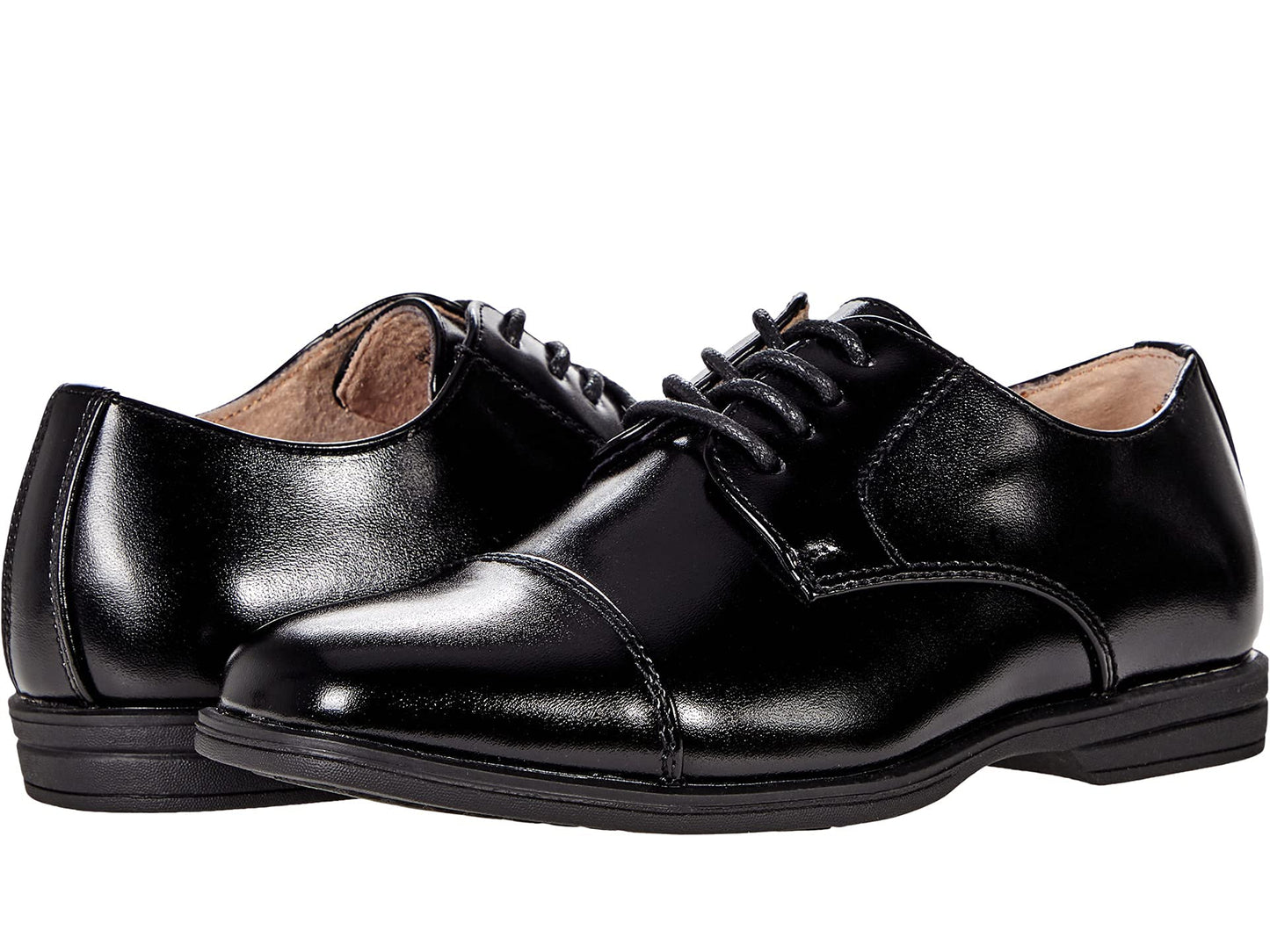 Florsheim® Rolan Cap Toe Oxford Little Boy Dress Shoes – Leather Upper and Lining – Memory Foam Footbed Black 6 Big Kid M