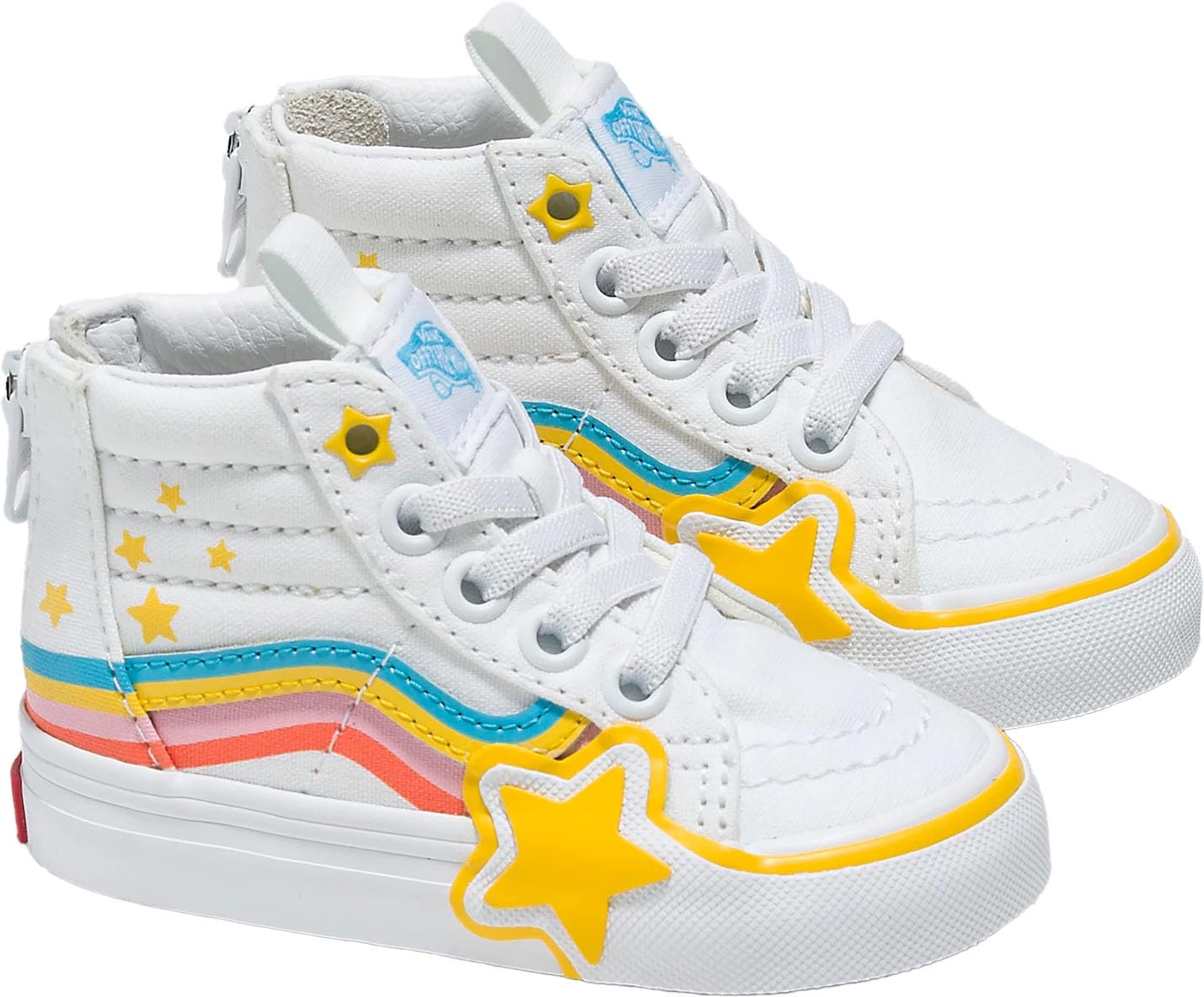 Vans - Toddlers Sk8-Hi Zip Rainbow Star Shoes, Color Rad Rainbow True White/Multi, Size: 8.5 M US Toddler