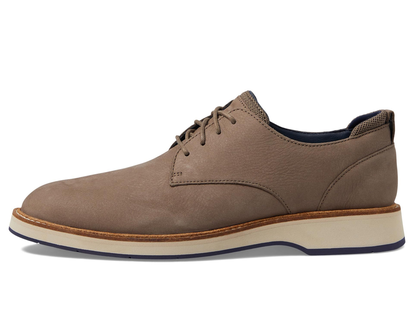 Cole Haan Men's Osborn Grand 360 Plain Toe Oxford Morel Nubuck Oat/Navy Blazer 8.5 Medium