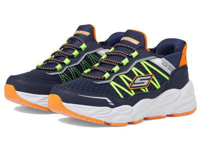 Skechers Kids Boys Turbo Tread Sneaker, Navy/Orange, 10.5, Little Kid