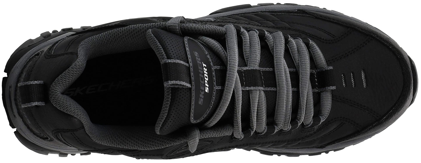 Skechers Men's Energy Afterburn Lace-Up Black/Charcoal Sneaker 8.5 W US