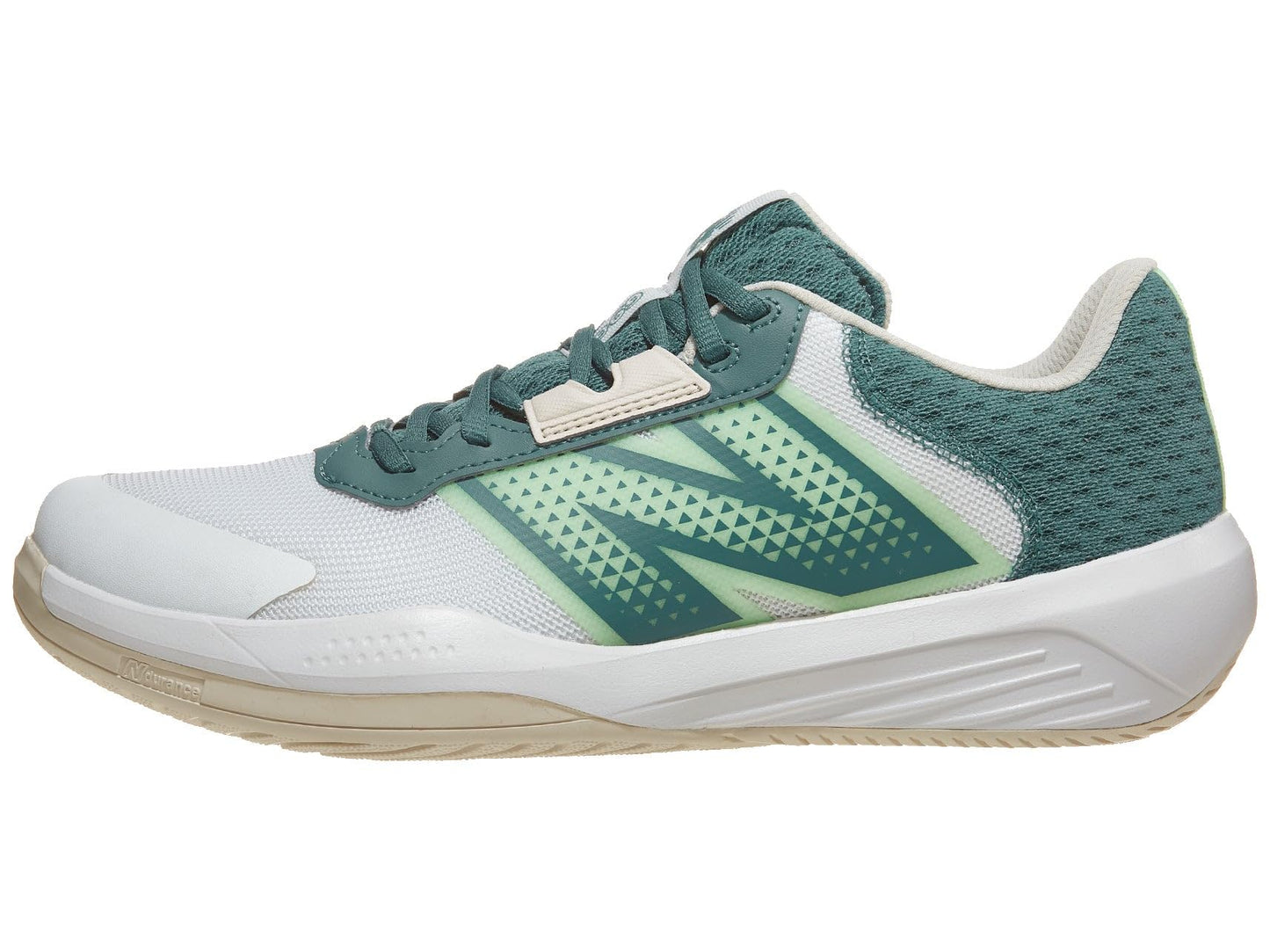New Balance Men's 696 V6 Hard Court Tennis Shoe, White/Green, 10