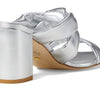 Stuart Weitzman Playa 75 Knot Block Slide Silver 6.5 B