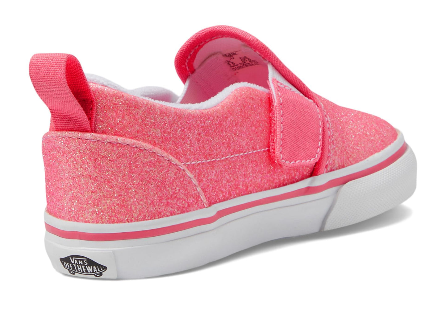 Vans Kids Unisex Slip-On V (Infant/Toddler) Glitter Pink 7 Toddler M
