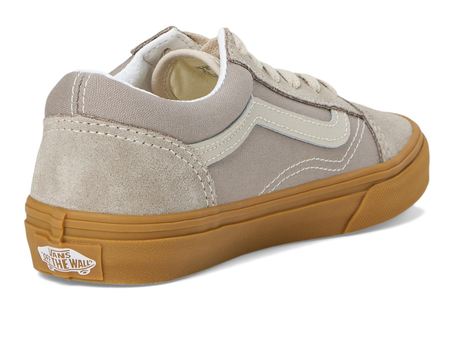 Vans Kids Old Skool (Big Kid) Sneaker, Neutral Block Gray/Gum, 4 US Unisex