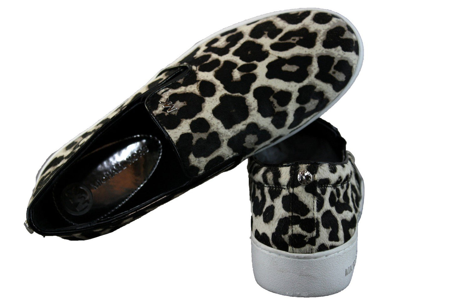 Keaton Cheetah-Print Calf Hair Slip-On Sneaker, Black/White (7)