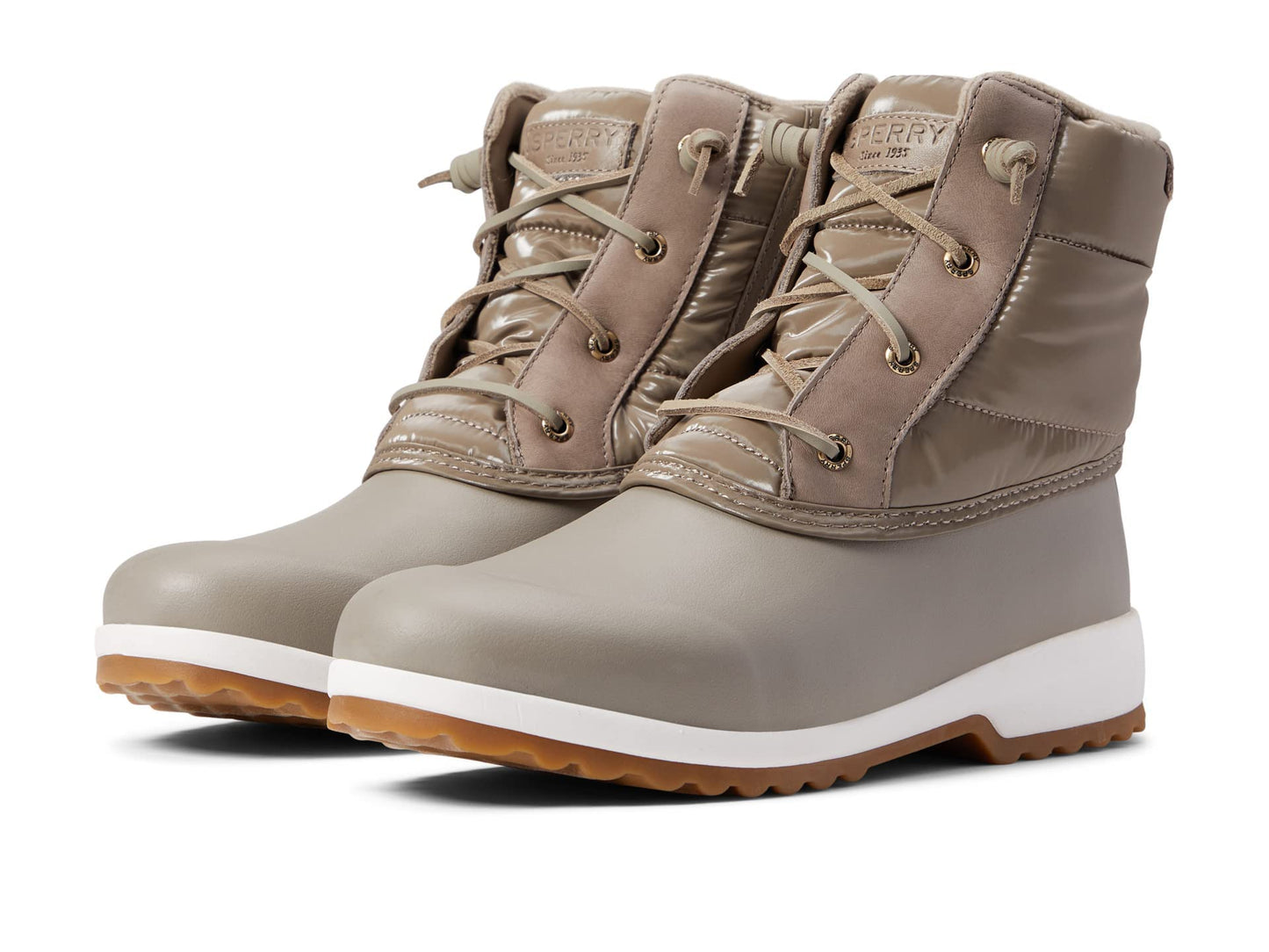 Sperry Women's Maritime Repel Snow Boot, Taupe Nylon, 7.5 Medium