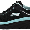 Skechers Women's D'lux Walker-Infinite Motion Sneaker, Black Aqua, 6.5 UK